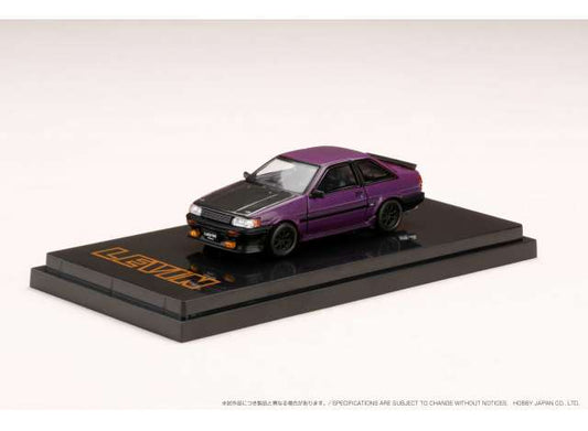 1/64 Toyota Corolla Levin GT APEX 2door AE86 with Carbon Bonnet, purple/black