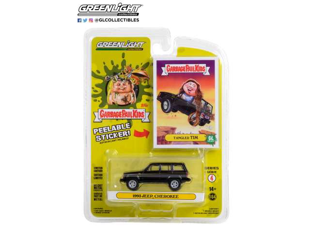 1/64 1993 Jeep Cherokee Tangled Tim *Garbage Pail Kids Series 4*, black