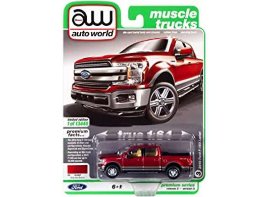 1/64 2019 Ford F-150, ruby red metallic with magnetic lower body color