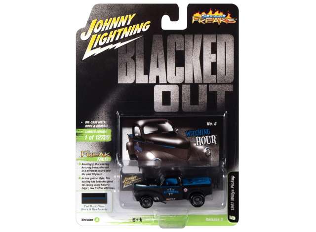 1/64 1941 Willys Grasser Pickup (Blacked Out), flat gloss black with dark blue