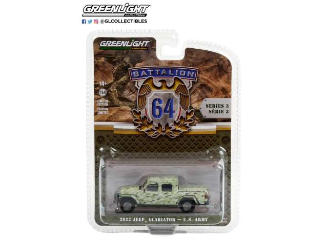 1/64 2022 Jeep Gladiator U.S. Army Military-Spec Camouflage *Battalion 64 Series 3*, army camouflage