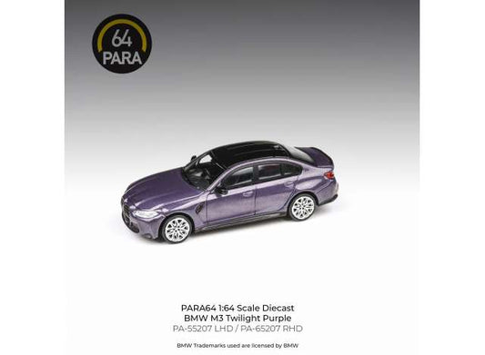 1/64 2020 BMW M3 G80 *Left Hand Drive*, purple/black roof