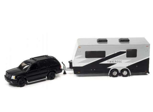 1/64 2005 Cadillac Escalade with Camper Trailer, black