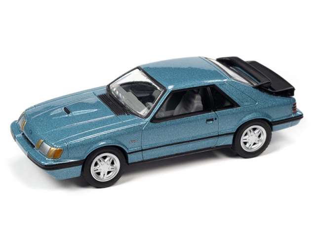 1/64 1986 Ford Mustang SVO, Light Regatta Blue Metallic