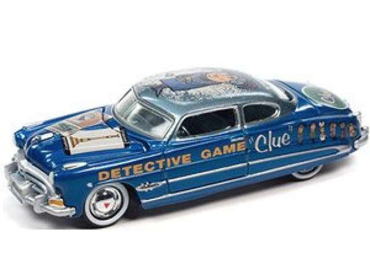 1/64 Vintage Clue 1951 Hudson Hornet with Poker Chip, Lagoon Blue with Bali Blue Top, Clue Graphics