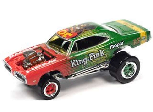 1/64 Rat Fink 1970 Dodge Super Bee with a Zinger Body, Red/Yellow/Green with Rat Fink Graphics