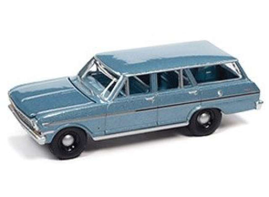 1963 Chevrolet II Nova Station Wagon, Silver Blue Poly