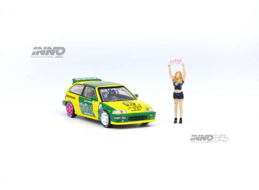 1/64 2019 Honda Civic EF9 *No Good Racing* Osaka Auto Messe including figure.