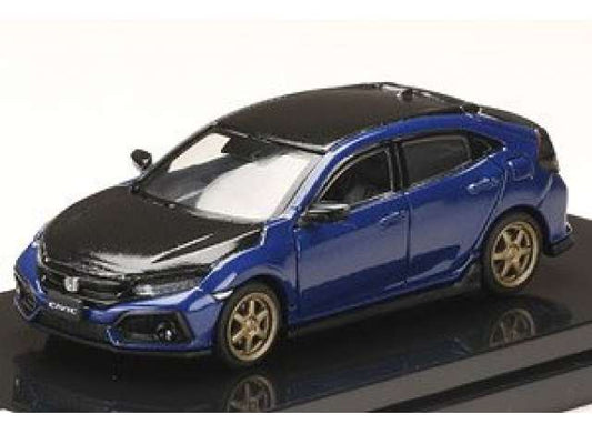 1/64 Honda Civic H/B(FK7) Customized Version, carbon bonnet brillinat sporty blue