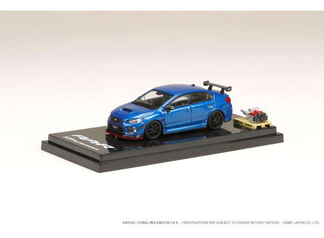 Preorder - Q2 2023 - 1/64 2018 Subaru WRX STi RA-R Full option With EJ20 Balanced Boxter Engine Display Model, WR blue pearl