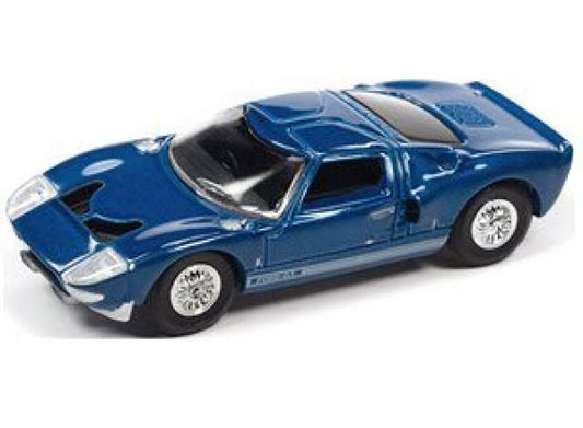 1/64 1965 Ford GT40 MK1, Blue with White Ford G.T. Rocker Stripe