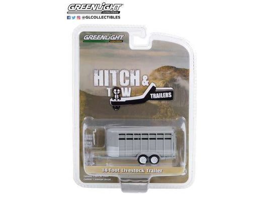 1/64 14-Foot Livestock Trailer *Hitch & Tow Trailers*, grey