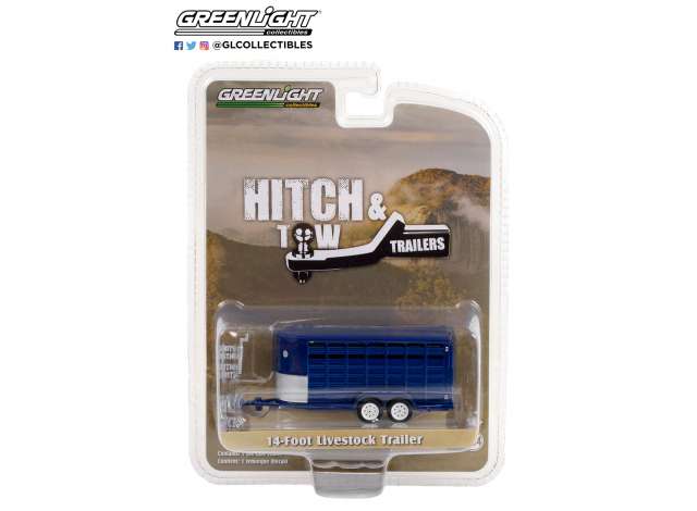 1/64 14-Foot Livestock Trailer *Hitch & Tow Trailers*, dark blue