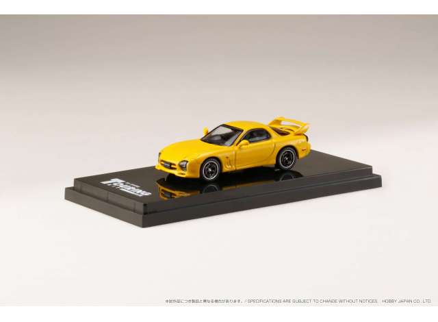 1/64 Efini RX-7 FD3S (A-Spec) GT Wing Mazda Speed Closed Headlights, sunburst yellow