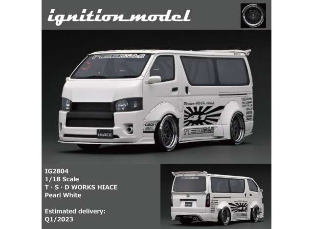 Preorder - Q2 2023 - 1/18 T.S.D Works Hiace, pearl white