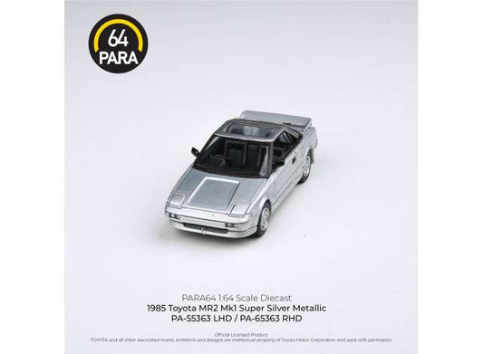 1/64 1985 Toyota MR2 MKI, silver with closed lights