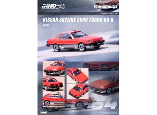 1/64 Nissan Skyline 2000 Turbo RS-X (DR30), red/silver with chrome rims