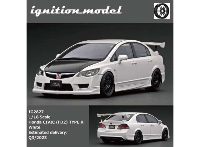 Preorder - Q3 2023 - 1/18 Honda Civic (FD2) Type R, white