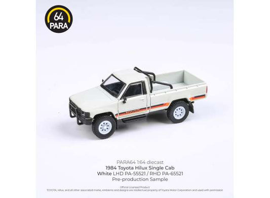 1/64 1984 Toyota Hilux Single Cab, white left hand drive