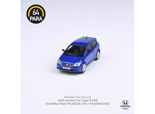 1/64 2001 Honda Civic Type R EP3, blue left hand drive