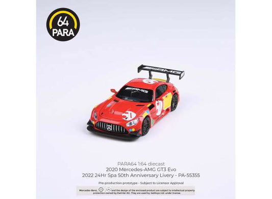 1/64 2022 Mercedes AMG GT3 Evo 24H Spa 50yth anniversary, red/yellow