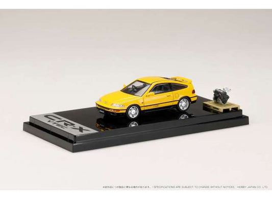 Preorder - Q2 2023 - 1/64 1989 Honda CR-X SiR (EF8) with Engine Display Model, yellow