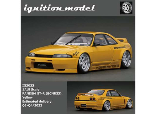 Preorder - Q3 2023 - 1/18 Nissan Skyline Pandem GT-R BCNR33, yellow