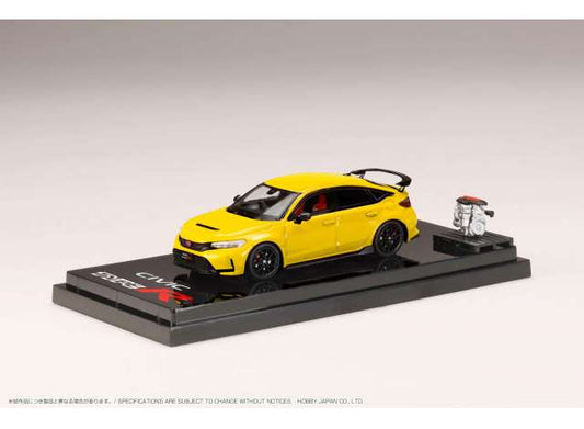 Preorder - Q2 2023 - 1/64 Honda Civic Type R (FL5) with Engine Display Model, yellow (Customized Color Version)