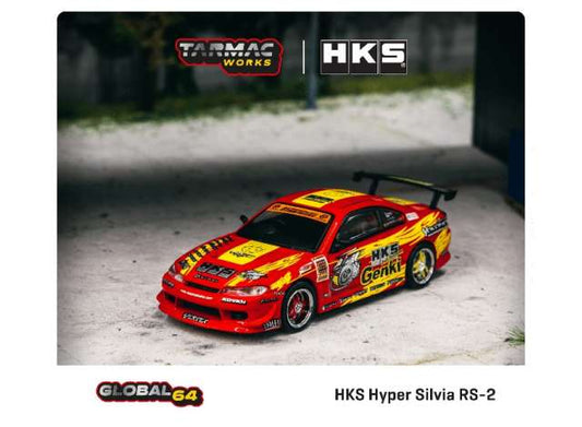 Preorder - July 2023 - 1/64 Nissan Silvia RS-2 *HKS*, red/yellow