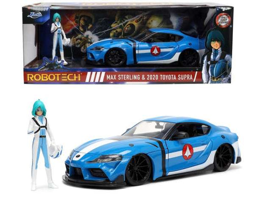 1/24 2020 Toyota Supra with Max Sterling figure *Robotech*, blue/white