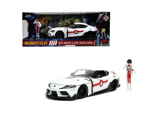 1/24 2020 Toyota Supra with Rick Hunter figure *Robotech*, white/black