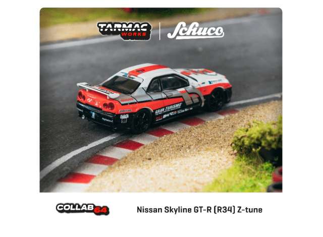 Preorder - August 2023 - 1/64 Nissan Skyline GT-R (R34) Z-tune, white/red/black