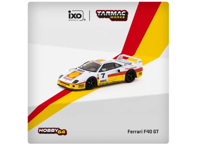 Preorder - August 2023 - 1/64 1993 Ferrari F40 GT #7 Marco Brand Italian GT Championship, white/yellow