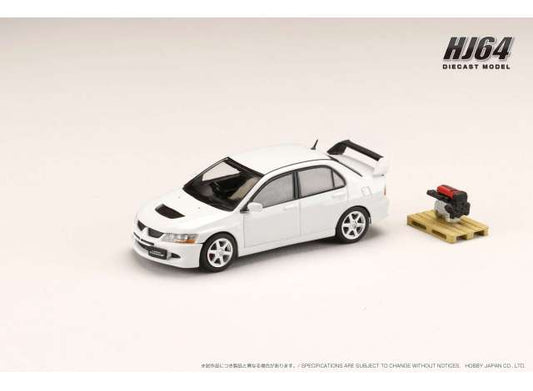 Preorder - Q3 2023 - 1/64 Mitsubishi Lancer GSR Evolution 8 with Engine Display Model, white solid