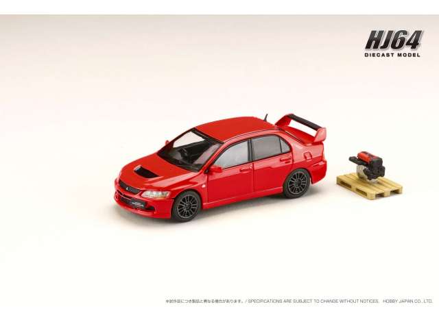 Preorder - Q3 2023 - 1/64 Mitsubishi Lancer GSR Evolution 9 MR with Engine Display Model, red solid