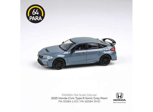 Preorder - August 2023 - 1/64 2023 Honda Civic Type R, sonic grey pearl left hand drive