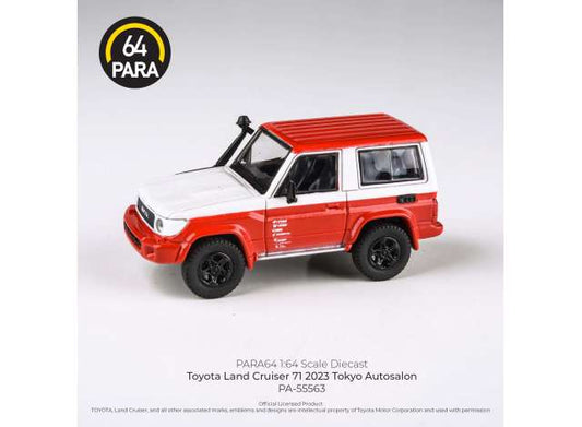 Preorder - August 2023 - 1/64 2014 Toyota Land Cruiser 71 short wheel base 2023 auto salon, red/white