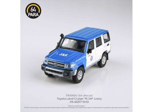 Preorder - August 2023 - 1/64 2014 Toyota Land Cruiser LC76 Japan Auto Federation, blue/white right hand drive