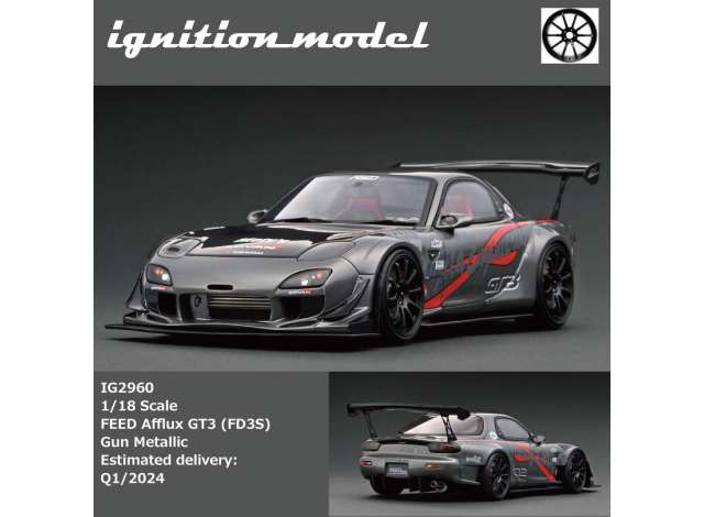 Preorder - Q1 2024 - 1/18 Mazda RX7 FEED Afflux GT3&#65288;FD3S&#65289;,gun metallic