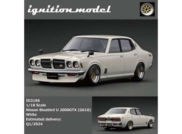 Preorder - Q1 2024 - 1/18 Nissan Bluebird U 2000GTX (G610), white