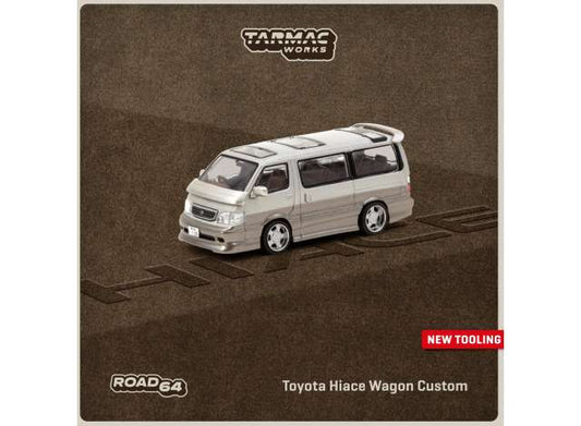 Preorder - September 2023 - 1/64 Toyota Hiace Wagon Custom, silver/brown