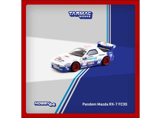 Preorder - September 2023 - 1/64 Pandem Mazda RX7 FC3S Drift, white/blue