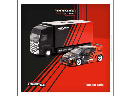 Preorder - September 2023 - 1/64 Pandem Yaris *ADVAN*, red/black