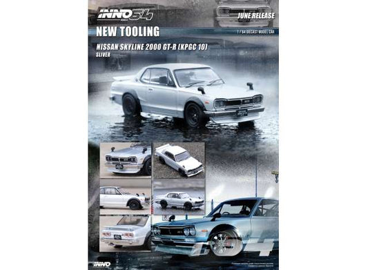 Preorder - August 2023 - 1/64 Nissan Skyline 2000 GT-R (KPGC10), silver